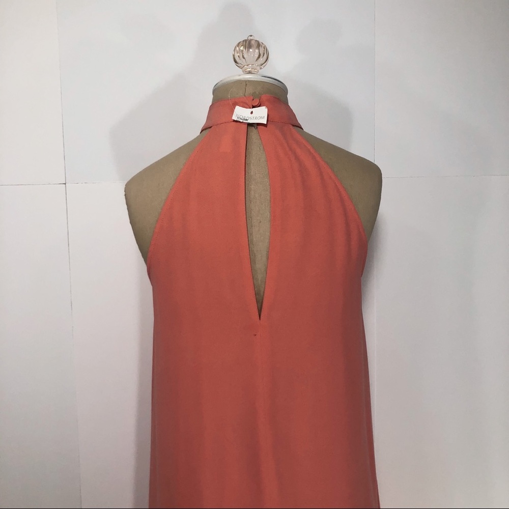 NWT Leith Pink High Collar V Neck Mini Sleeveless Dress Nordstrom Size XS - Picture 6 of 13